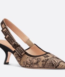 Replica Dior J’Adior Slingback Pumps 65mm In Beige Toile de Jouy Voyage Motif