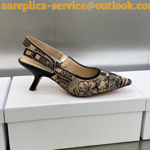 Replica Dior J’Adior Slingback Pumps 65mm In Beige Toile de Jouy Voyage Motif 7