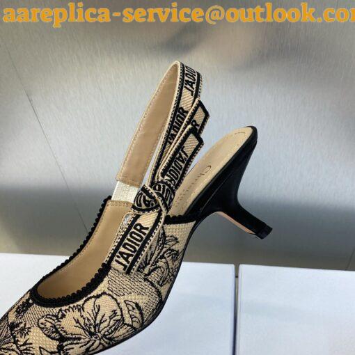 Replica Dior J’Adior Slingback Pumps 65mm In Beige Toile de Jouy Voyage Motif 8