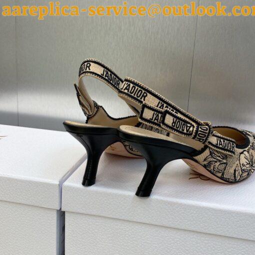 Replica Dior J’Adior Slingback Pumps 65mm In Beige Toile de Jouy Voyage Motif 9