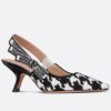 Replica Dior J’Adior Slingback Pumps 65mm In Blue Houndstooth Embroidery 11