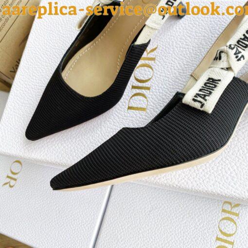 Replica Dior J’Adior Slingback Pumps 65mm In Black Technical Fabric 15