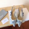 Replica Dior J’Adior Slingback Pumps 65mm In Grey Toile de Jouy Cotton 11