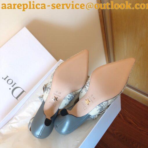 Replica Dior J’Adior Slingback Pumps 65mm In Grey Toile de Jouy Cotton 10