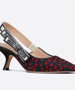 Replica Dior J’Adior Slingback Pumps 65mm In Hearts I Love Cotton