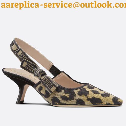 Replica Dior J’Adior Slingback Pumps 65mm In Mizza Embroidered Cotton