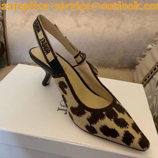 Replica Dior J’Adior Slingback Pumps 65mm In Mizza Embroidered Cotton 4