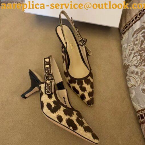 Replica Dior J’Adior Slingback Pumps 65mm In Mizza Embroidered Cotton 5