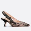 Replica Dior J’Adior Slingback Pumps 65mm In Beige Petites Fleurs Embroidered Raffia 11