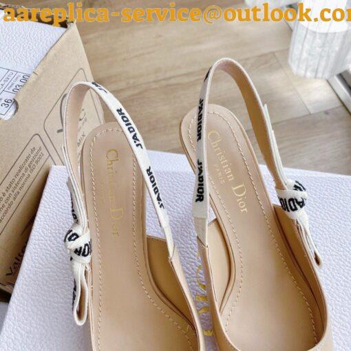 Replica Dior J’Adior Slingback Pumps 65mm In Nude Patent Calfskin 4