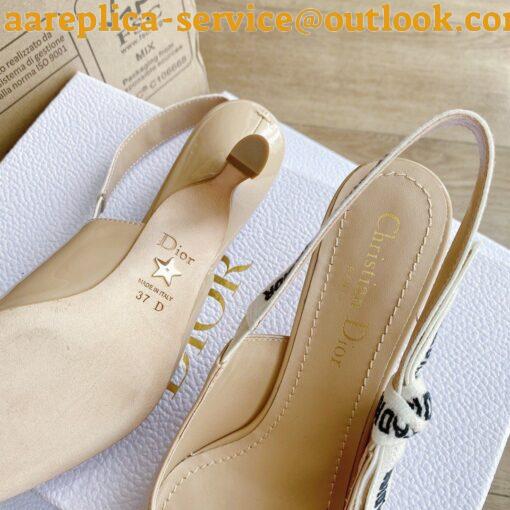 Replica Dior J’Adior Slingback Pumps 65mm In Nude Patent Calfskin 8