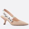 Replica Dior J’Adior Slingback Pumps 65mm In Mizza Embroidered Cotton 11