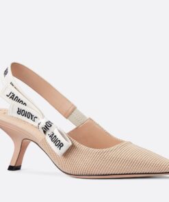 Replica Dior J’Adior Slingback Pumps 65mm In Nude Technical Fabric