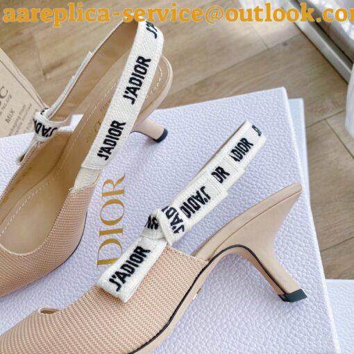 Replica Dior J’Adior Slingback Pumps 65mm In Nude Technical Fabric 5