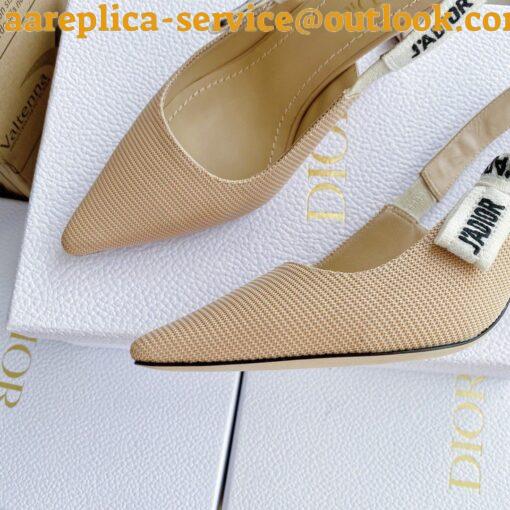 Replica Dior J’Adior Slingback Pumps 65mm In Nude Technical Fabric 10