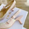 Replica Dior J’Adior Slingback Pumps 65mm In Grey Toile de Jouy Cotton 12