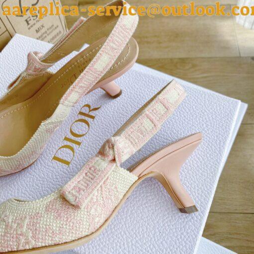 Replica Dior J’Adior Slingback Pumps 65mm In Pink Toile de Jouy Cotton