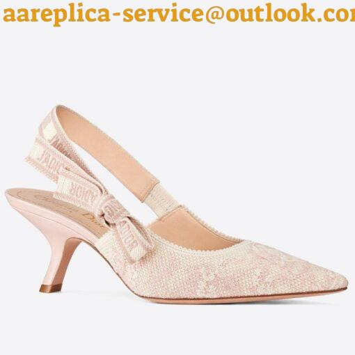 Replica Dior J’Adior Slingback Pumps 65mm In Pink Toile de Jouy Cotton 4