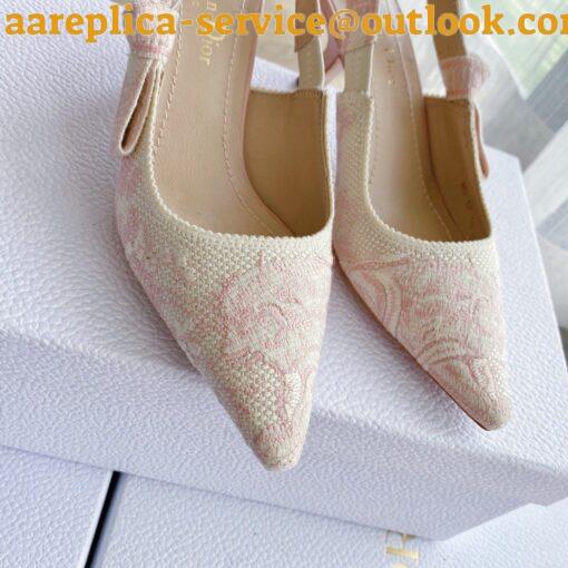 Replica Dior J’Adior Slingback Pumps 65mm In Pink Toile de Jouy Cotton 5