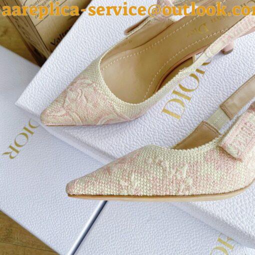 Replica Dior J’Adior Slingback Pumps 65mm In Pink Toile de Jouy Cotton 6