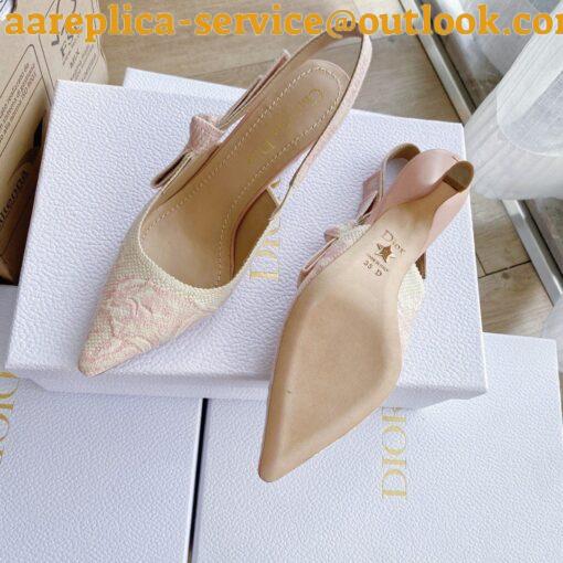 Replica Dior J’Adior Slingback Pumps 65mm In Pink Toile de Jouy Cotton 8