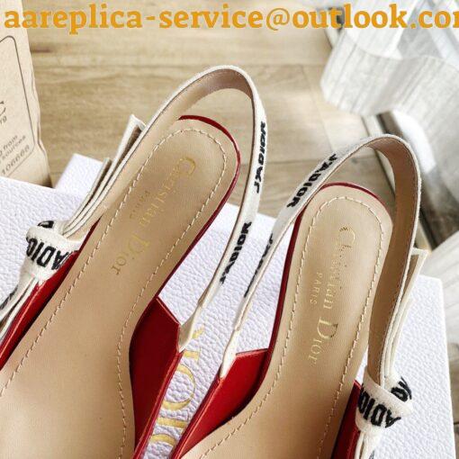 Replica Dior J’Adior Slingback Pumps 65mm In White Patent Calfskin 13