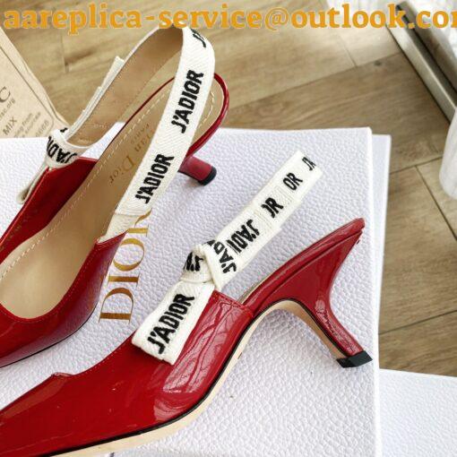 Replica Dior J’Adior Slingback Pumps 65mm In White Patent Calfskin 16