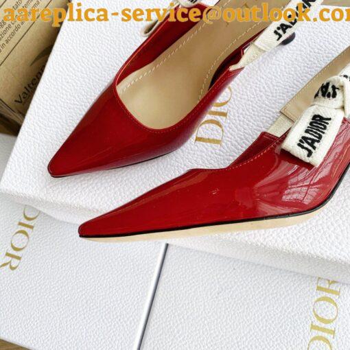 Replica Dior J’Adior Slingback Pumps 65mm In White Patent Calfskin 17