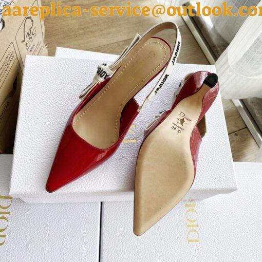 Replica Dior J’Adior Slingback Pumps 65mm In White Patent Calfskin 18