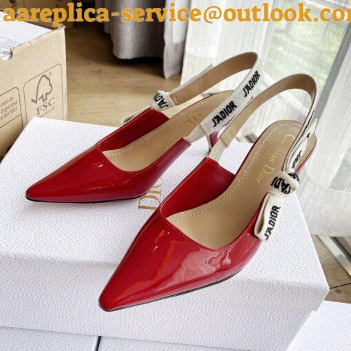 Replica Dior J’Adior Slingback Pumps 65mm In White Patent Calfskin 19