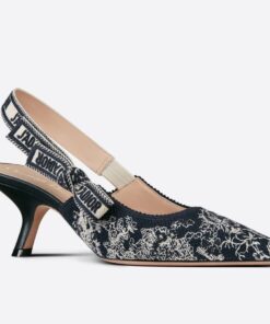 Replica Dior J’Adior Slingback Pumps 65mm In Toile de Jouy Reverse Cotton