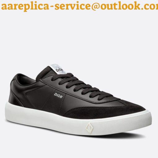 Replica Dior Men’s B101 Sneakers In Black Calfskin 3