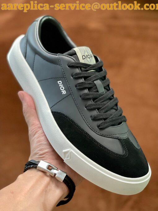 Replica Dior Men’s B101 Sneakers In Black Calfskin 4