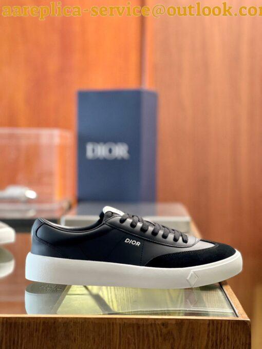 Replica Dior Men’s B101 Sneakers In Black Calfskin 5