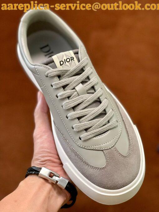 Replica Dior Men’s B101 Sneakers In Grey Suede Calfskin 2