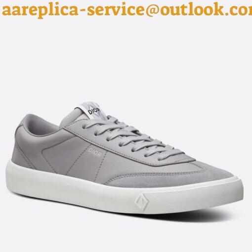 Replica Dior Men’s B101 Sneakers In Grey Suede Calfskin 3