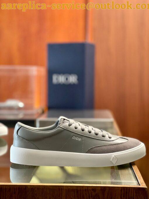 Replica Dior Men’s B101 Sneakers In Grey Suede Calfskin 4