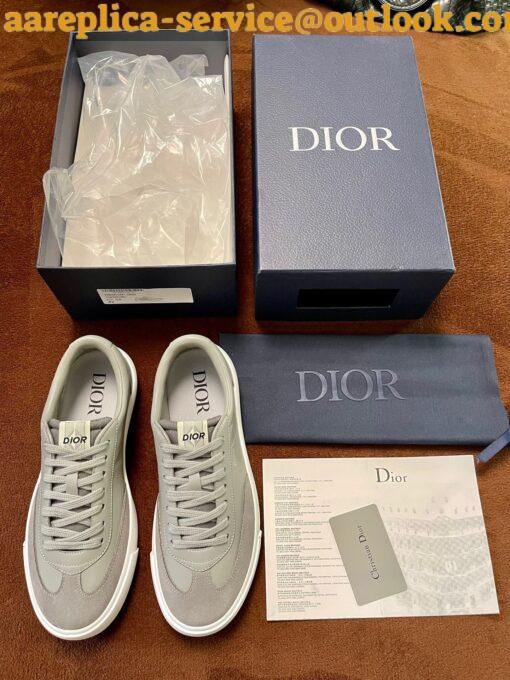 Replica Dior Men’s B101 Sneakers In Grey Suede Calfskin 5