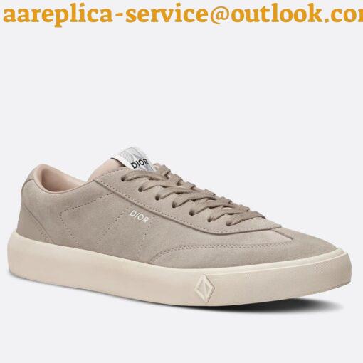 Replica Dior Men’s B101 Sneakers In Grey Suede Calfskin