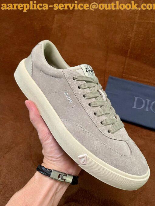 Replica Dior Men’s B101 Sneakers In Grey Suede Calfskin 8