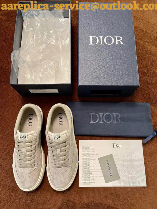 Replica Dior Men’s B101 Sneakers In Grey Suede Calfskin 9