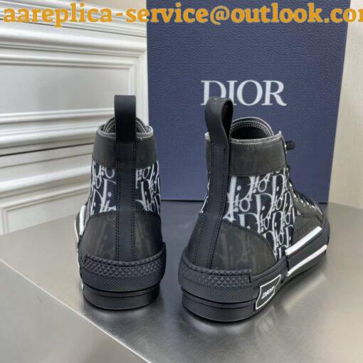 Replica Dior Men’s B23 High-top Sneakers In White and Black Oblique Canvas 8