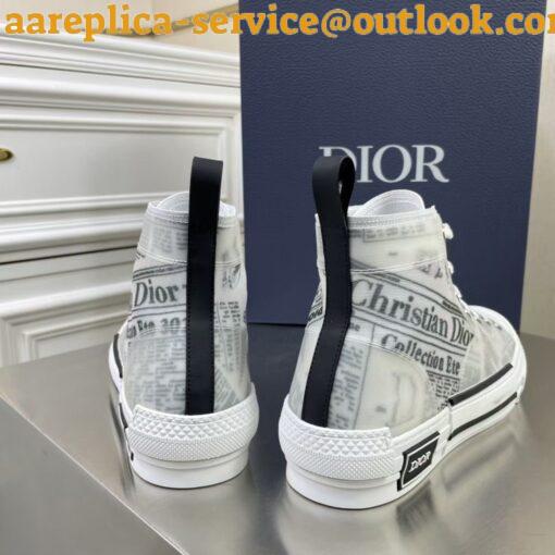 Replica Dior Men’s B23 High-top Sneakers In Canvas with Newspaper Print 10