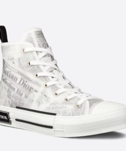 Replica Dior Men’s B23 High-top Sneakers In Canvas with Newspaper Print