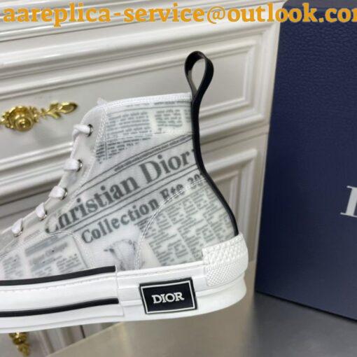 Replica Dior Men’s B23 High-top Sneakers In Canvas with Newspaper Print 3