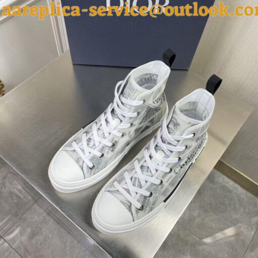 Replica Dior Men’s B23 High-top Sneakers In Canvas with Newspaper Print 5