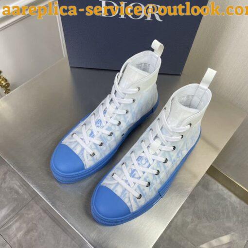 Replica Dior Men’s B23 High-top Sneakers In Gradient Blue Oblique Canvas 8