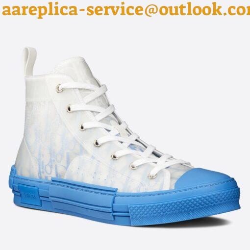 Replica Dior Men’s B23 High-top Sneakers In Gradient Blue Oblique Canvas