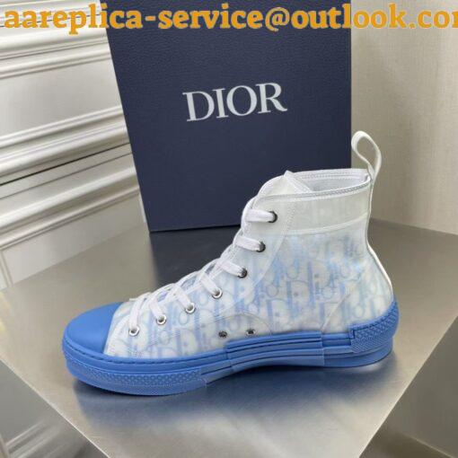 Replica Dior Men’s B23 High-top Sneakers In Gradient Blue Oblique Canvas 4