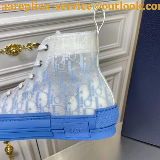 Replica Dior Men’s B23 High-top Sneakers In Gradient Blue Oblique Canvas 6